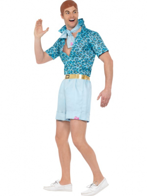Naast Barbie hoort natuurlijk een echte Ken.Kies voor dit geweldige Safari Ken Kostuum bestaande uit een blauwe korte broek met blauw overhemd sjaaltje en latex pruik.