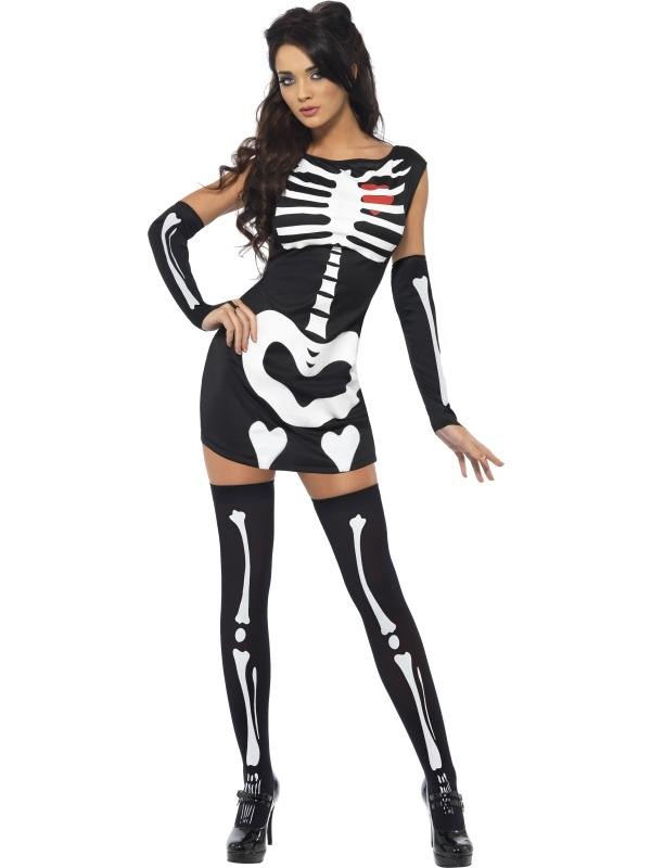 Gevoel van schuld gastheer periscoop Fever Sexy Skeletten Halloween Jurkje Met Mouwen
