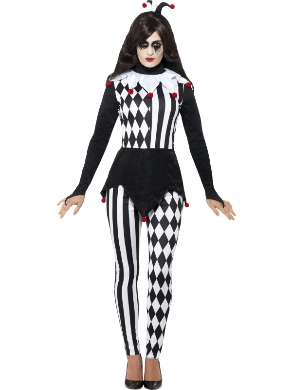 Dames Jester Clown Halloween Kostuum