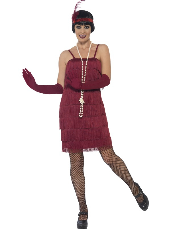 Flapper Kostuum Burgundy Rood