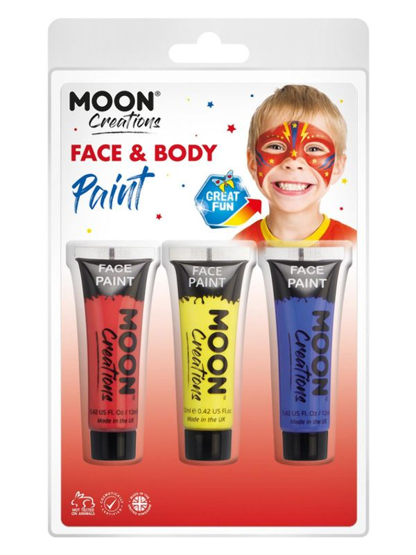 Moon Creations Face & Body Paint Rood/Geel/Blauw