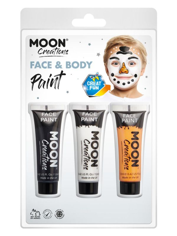 Moon Creations Face & Body Paint Zwart/Wit Oranje
