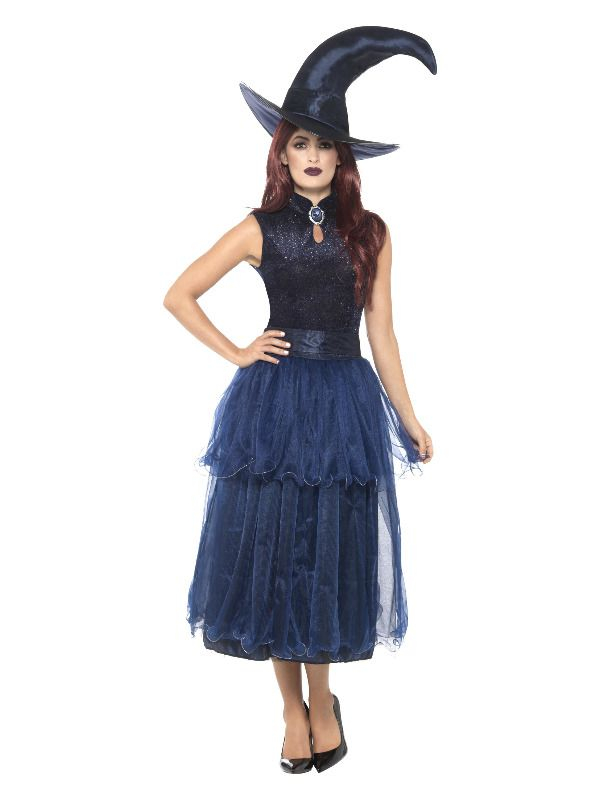 Deluxe Midnight Witch Kostuum, Blauw