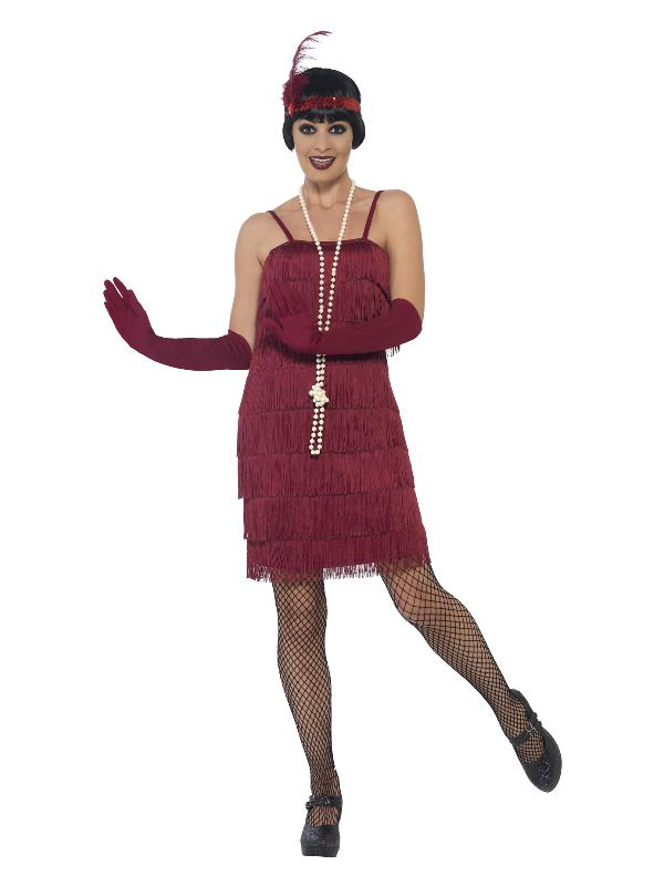 Flapper Kostuum Burgundy Rood