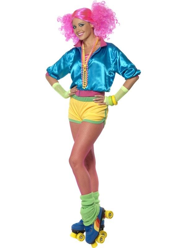 Skater Girl Neon Dames Kostuum