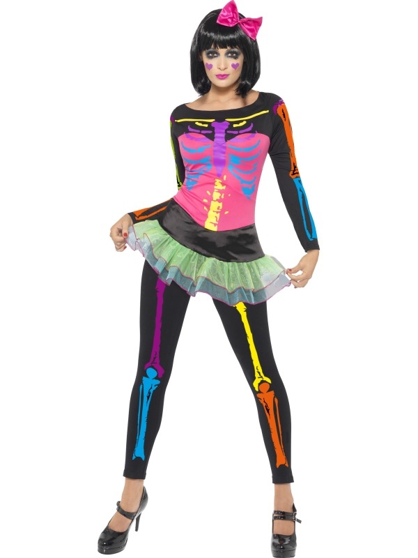 Neon Skeletten Dames Halloween Kostuum