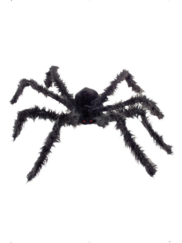 Grote Harige Zwarte Spin met Lichtjes
