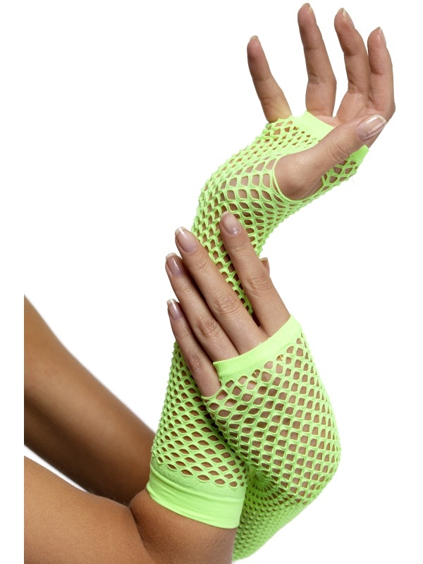 Groene Fishnet Handschoenen