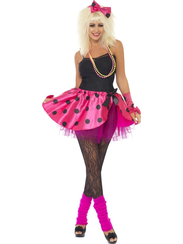 Roze 80's Tutu Verkleedset 3-Delig