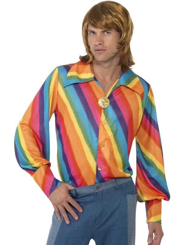 1970s Regenboog Heren Shirt