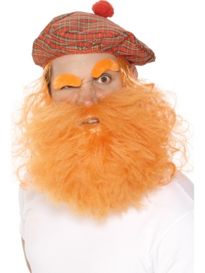 Grappige Tam-O-Shanter Schotse Hoed met Peentjes oranje Haar. Waan je in het tradiotionele Schotland met deze grappige hoed. Leuk voor Carnaval, Vrijgezellenfeesten of als je een die hard supporter bent van Schotland. Bij verkopen nog meer bijpassende Schotse accessoires of een grappige kilt. 