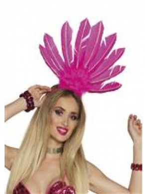 Een te gekke tiara samba met roze veren.Leuk voor de toppers2018 circus.