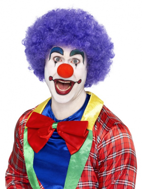 Een te gekke Paarse Crazy Clown Pruik.Kijk hier voor nog meer Clown artikelen om de look compleet te maken.