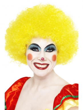 Een te gekke Gele Crazy Clown Pruik.Kijk hier voor nog meer Clown accessoires om de look compleet te maken.