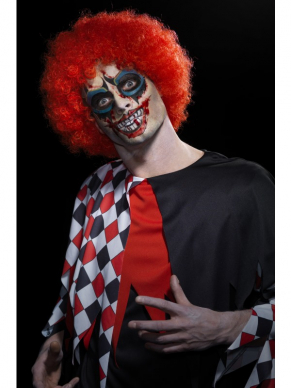 Maak je Clownslook Scary met deze  Make-Up FX, Twisted Clown Kit, Aqua, Multi-Coloured, Tattoo Transfers, Face Paints, Blood & applicator.