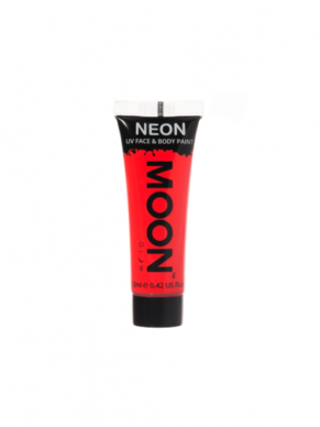 Neon Rode Face & Body Paint, direct op te brengen vanuit de tube. Verkijgbaar in verschillende neon kleuren.