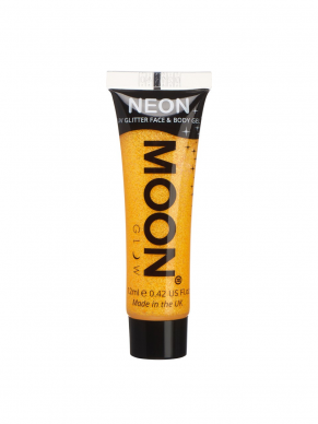 Neon Golden Yellow Face & Body Paint, direct op te brengen vanuit de tube. Verkijgbaar in verschillende neon kleuren.