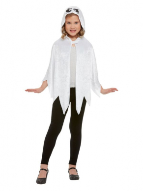 Met deze witte Ghost Cape ben je zo goed als klaar voor Halloween. Het enige wat nog ontbreekt is wat witte schmink voor een complete Ghost-look.