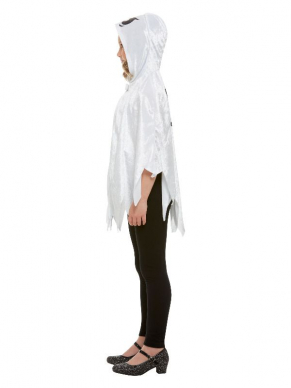 Met deze witte Ghost Cape ben je zo goed als klaar voor Halloween. Het enige wat nog ontbreekt is wat witte schmink voor een complete Ghost-look.