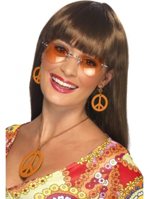 Neon Peace Oorbellen en Ketting