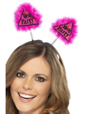 Hen Party Waarschuwingsbord Bopper. Roze Diadeem met waarschuwingsborden bopper.