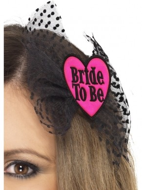 Bride to Be Zwart Roze Haarclip