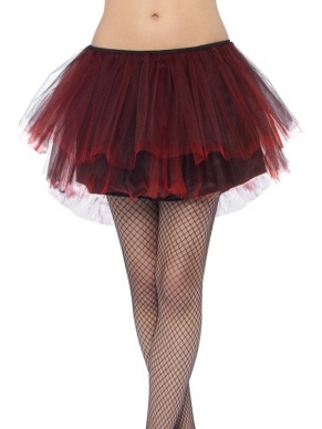 Burlesque Bustle Tutu Rok met Laagjes en Kleine Sluier (bustle)