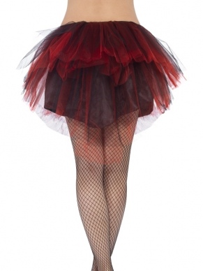 Burlesque Bustle Tutu Rok met Laagjes en Kleine Sluier (bustle)