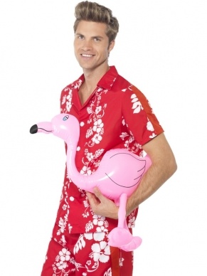 Opblaasbare Flamingo 60cm Groot. Leuk voor een Tropisch Themafeest Hawaii Zomerfeest. 