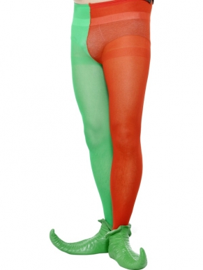 Rood - Groene Heren Panty - 70 denier. Deze panty is in 1 maat verkrijgbaar (one size fits most). Maakt je Elf kostuum helemaal af! We verkopen nog vele andere Kerst kostuums en accessoires in onze webshop.