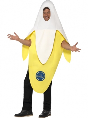 Banana Split Grappig Heren Kostuum. Inbegrepen is het bananen kostuum. Verkrijgbaar in 1 maat (past bijna iedereen)