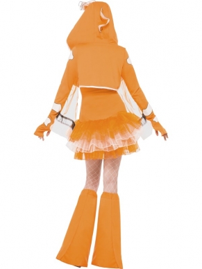  Fever Clownfish Tutu Dress with Detachable Straps, Orange, Jacket with Animal Hood and Boot covers.